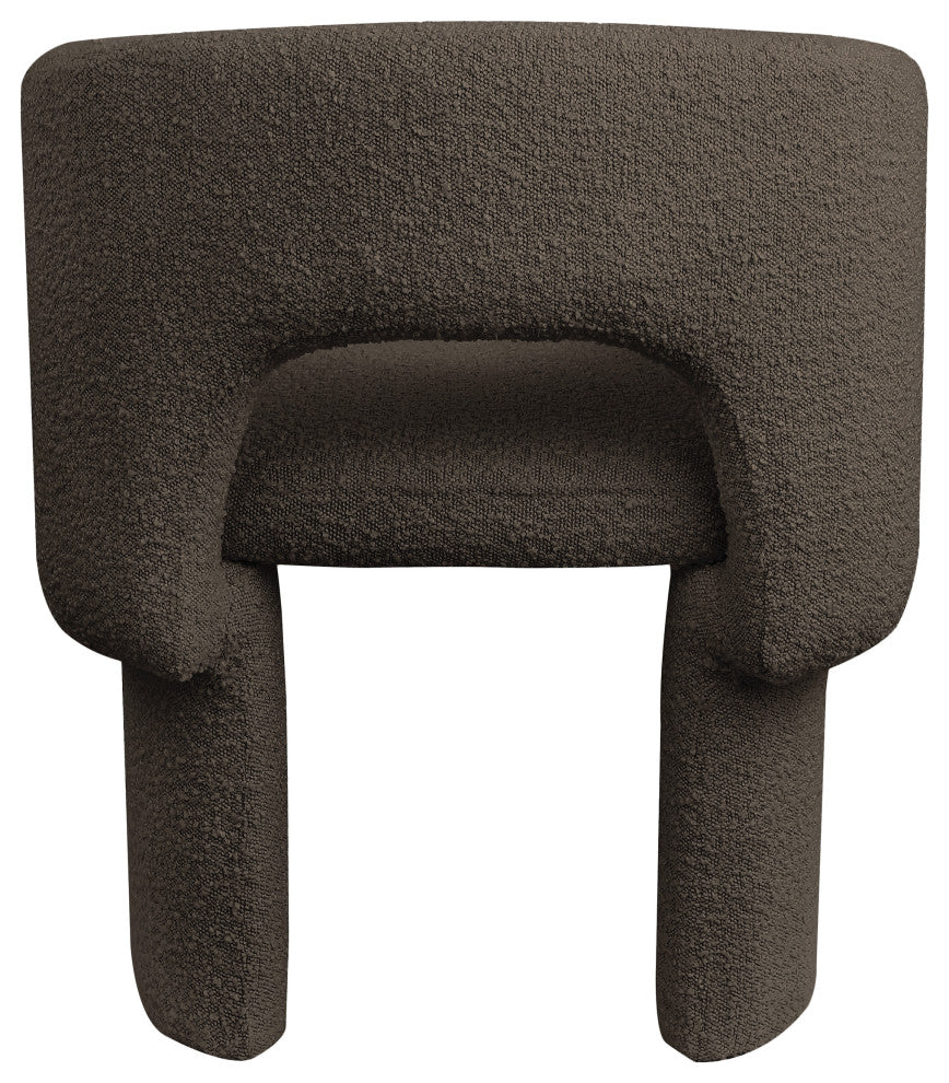 Emmet Boucle Fabric Dining Chair / Accent Chair, Brown, Boucle Fabric