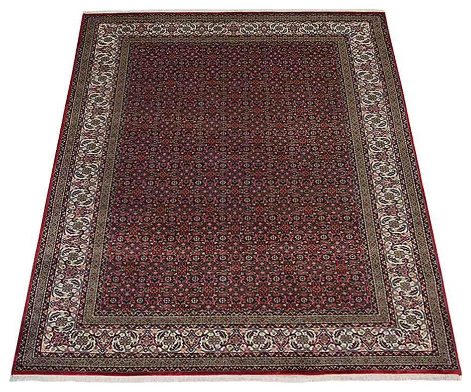 Hand Knotted Persian Wool Area Rug Oriental Red