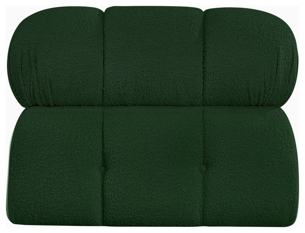 Ames Boucle Fabric Modular Chair, Green, Armless Chair