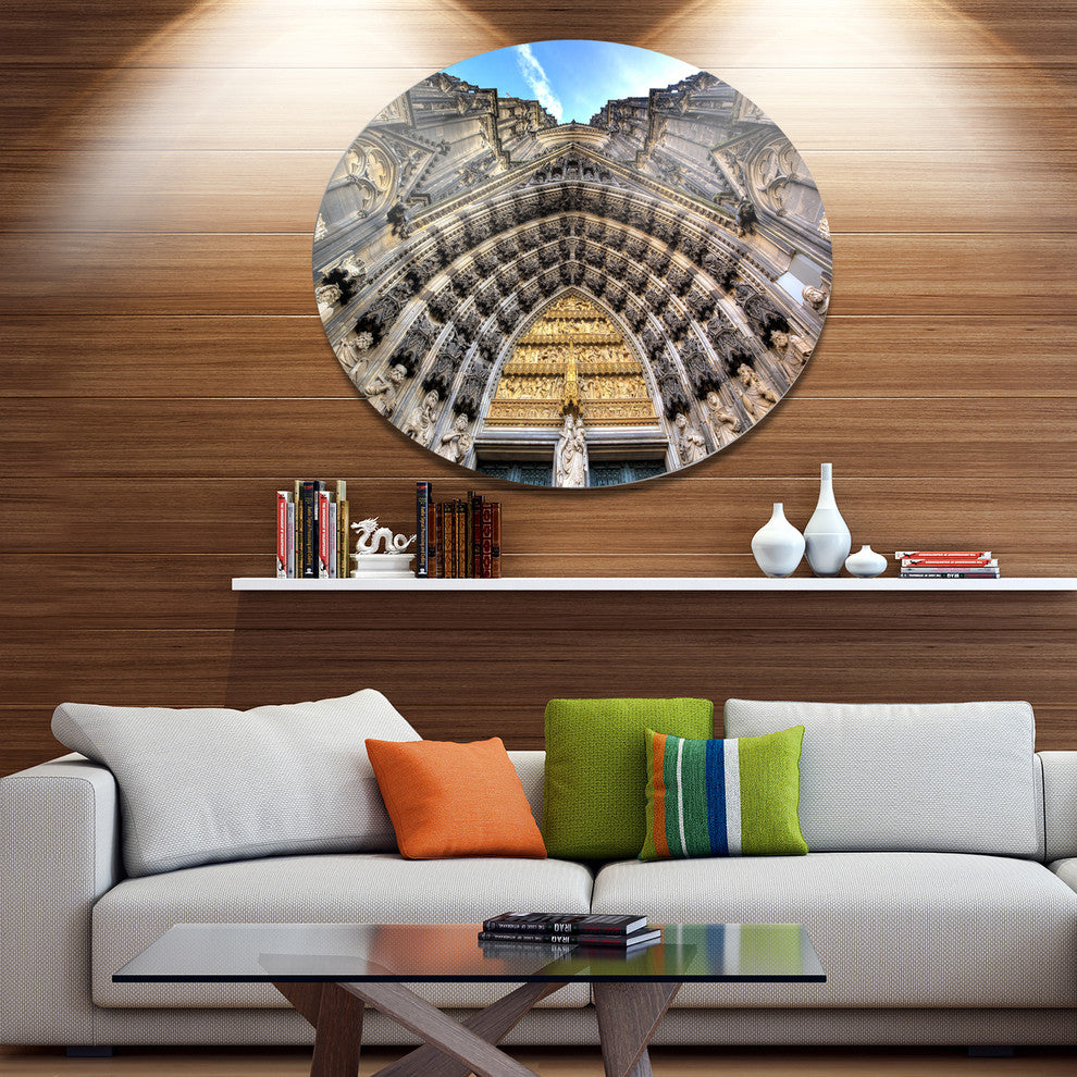 Facade Of The Dom Church In City, Cityscape Art Round Wall Art, 36"