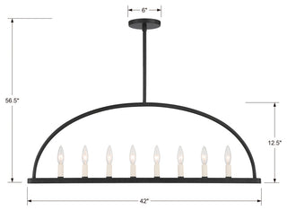 Abbott 8-Light Black Linear Chandelier