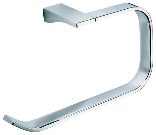 Square Polished Chrome Towel Ring