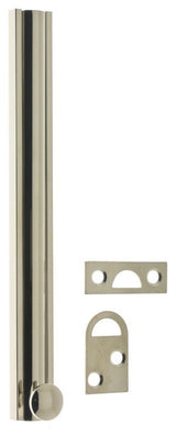 Genuine Solid Brass 8" Surface Bolt, Bright Nickel