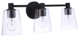 Emilio Vanity 3  Light  Flat Black