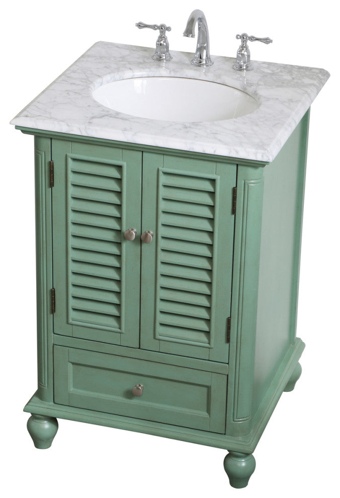 Home Living Single Bathroom Vanity, Vintage Mint, 24"