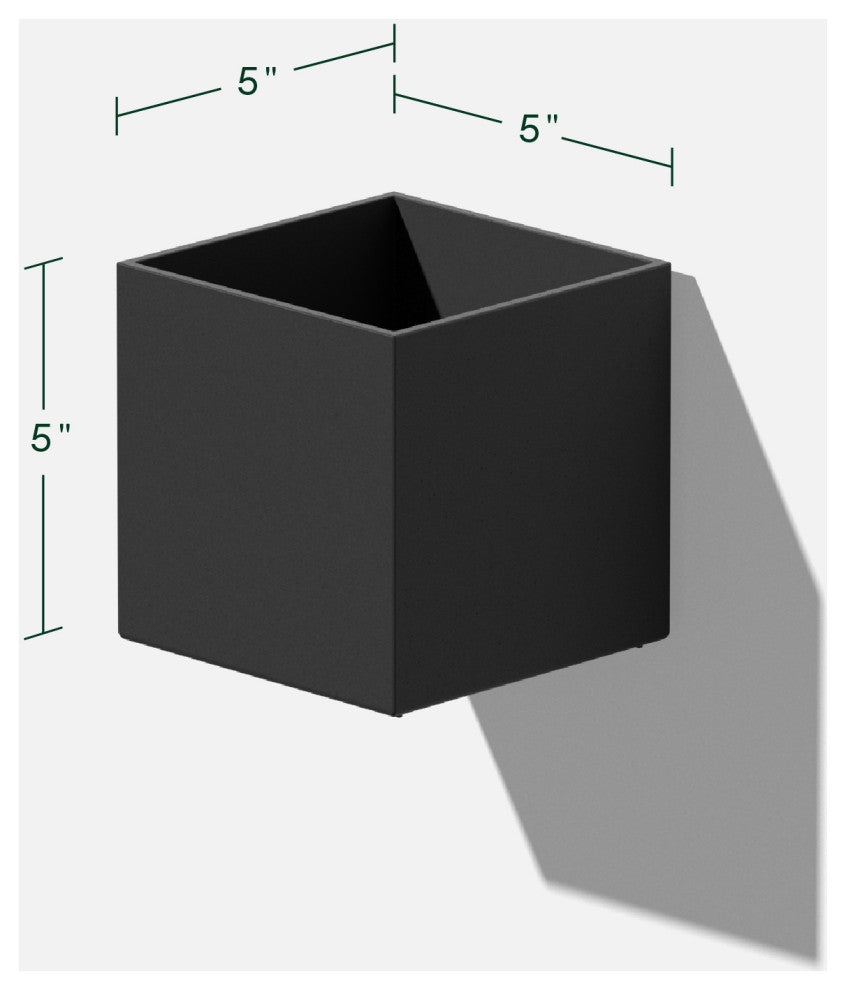 Veadek Geo Series Hanging 5" Planter, Black, 5", 2 Pack