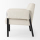 Ashton Beige Twill Fabric w/ Black Solid Wood Accent Chair