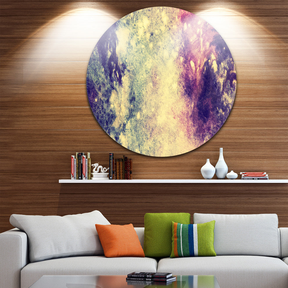 Deep Blue And Purple, Abstract Disc Metal Wall Art, 36"