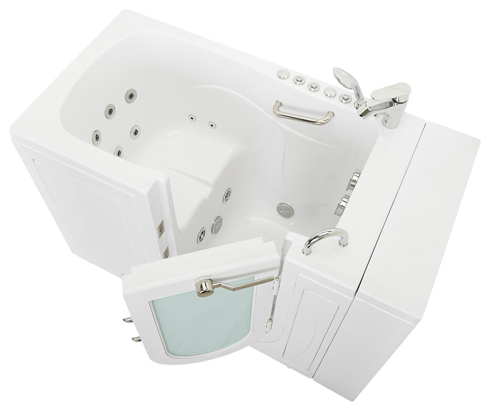 Ella Monaco 32"x52" Acrylic Walk-In-Bathtub, Outswing Door, 2 Piece Faucet