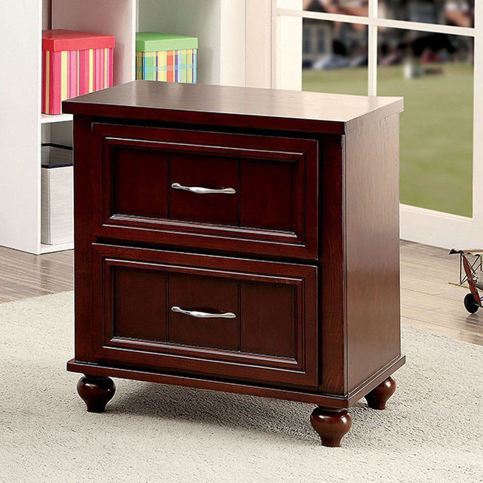 Lacey Contemporary Nightstand, Espresso Finish