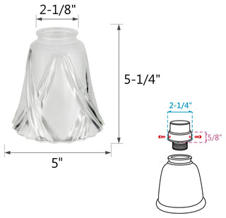 23124-4 Replacement Clear & Frosted Ceiling Fan Glsss Shade, 4 Pack.