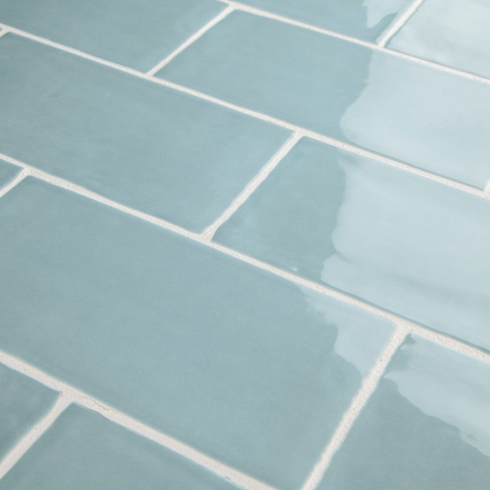 Castillo Glossy Ceramic Wall Tile, Sky