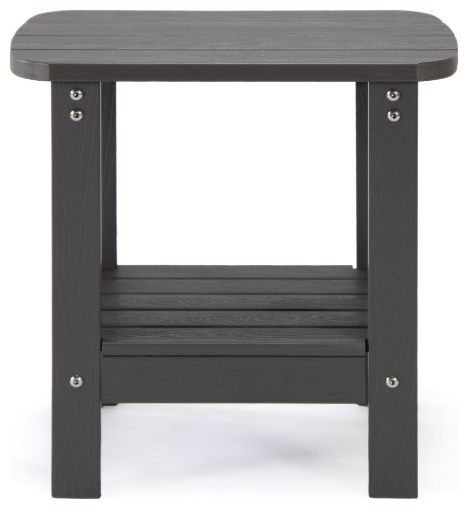 Inspired Home Daylan Outdoor Table, Weather Resistant, Charcoal Gray