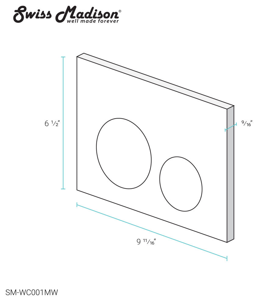 Dual Button Actuator Plate, Matte White