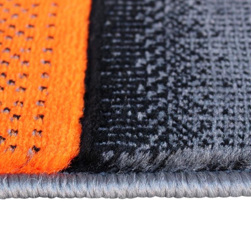 Elio Collection Color Blocked Area Rug, Orange, 2' X 3'