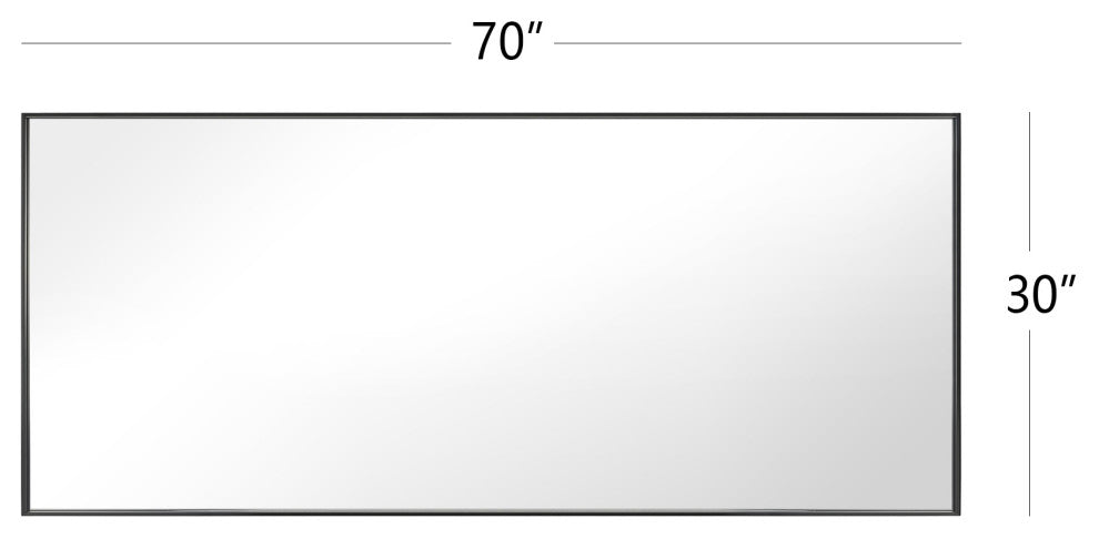 Rectangle Metal Framed Full Length Mirror, 70"x30"