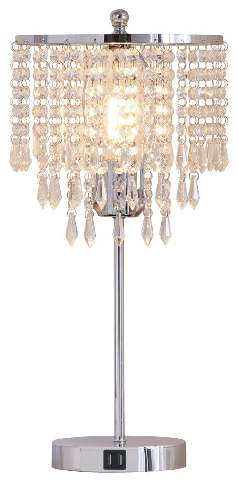 Artiva LED Crystal Touch Table Lamp With USB