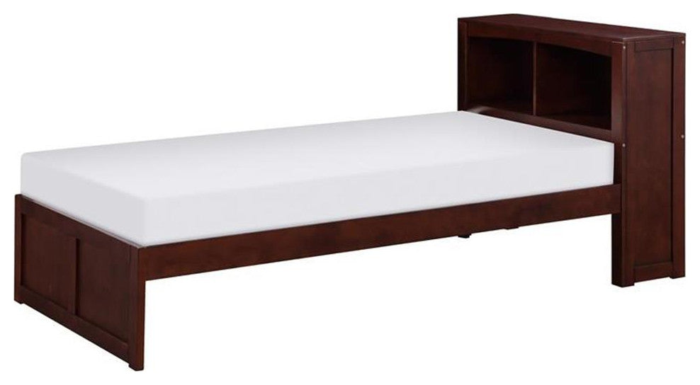 Lexicon Rowe Transitional Wood Twin Bookcase Bed in Dark Cherry