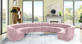 Limitless Velvet Upholstered 12-Piece Modular Sectional, Pink