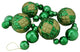Oversized Shiny Glitter Shatterproof Christmas Ball Garland, Green with Gold, 6'