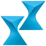 Leisuremod Randolph Modern Triangle Accent Side End Table, Blue, Set of 2