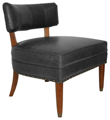 Madison Vintage Leather Chair, Antique Black