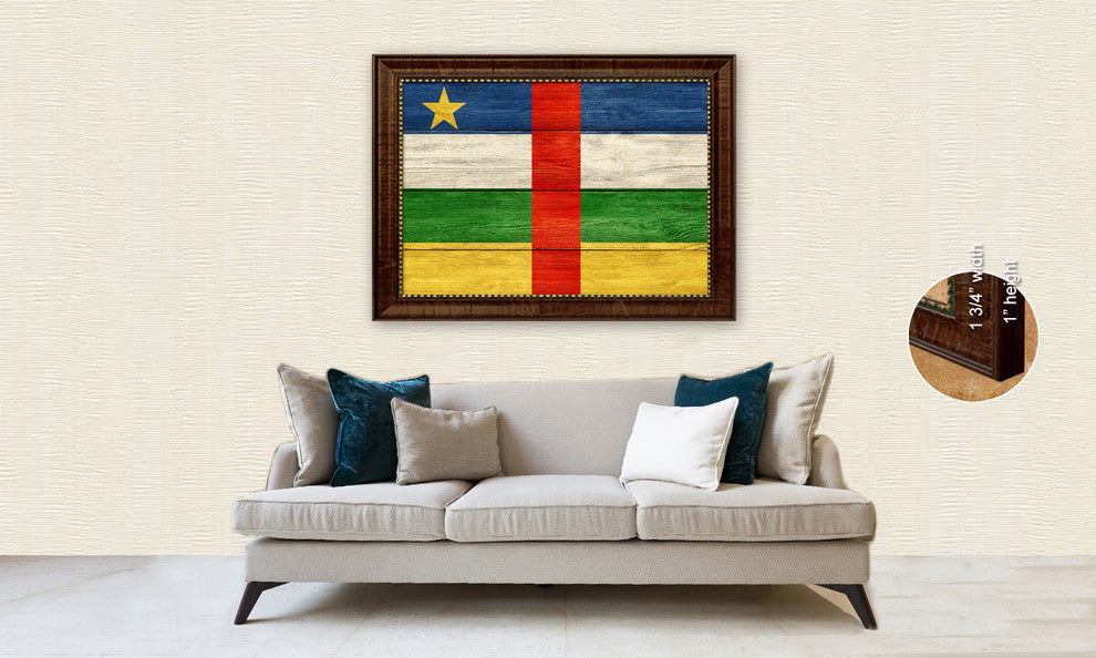 Central African Republic Country Textured Flag Print, 15"X21"