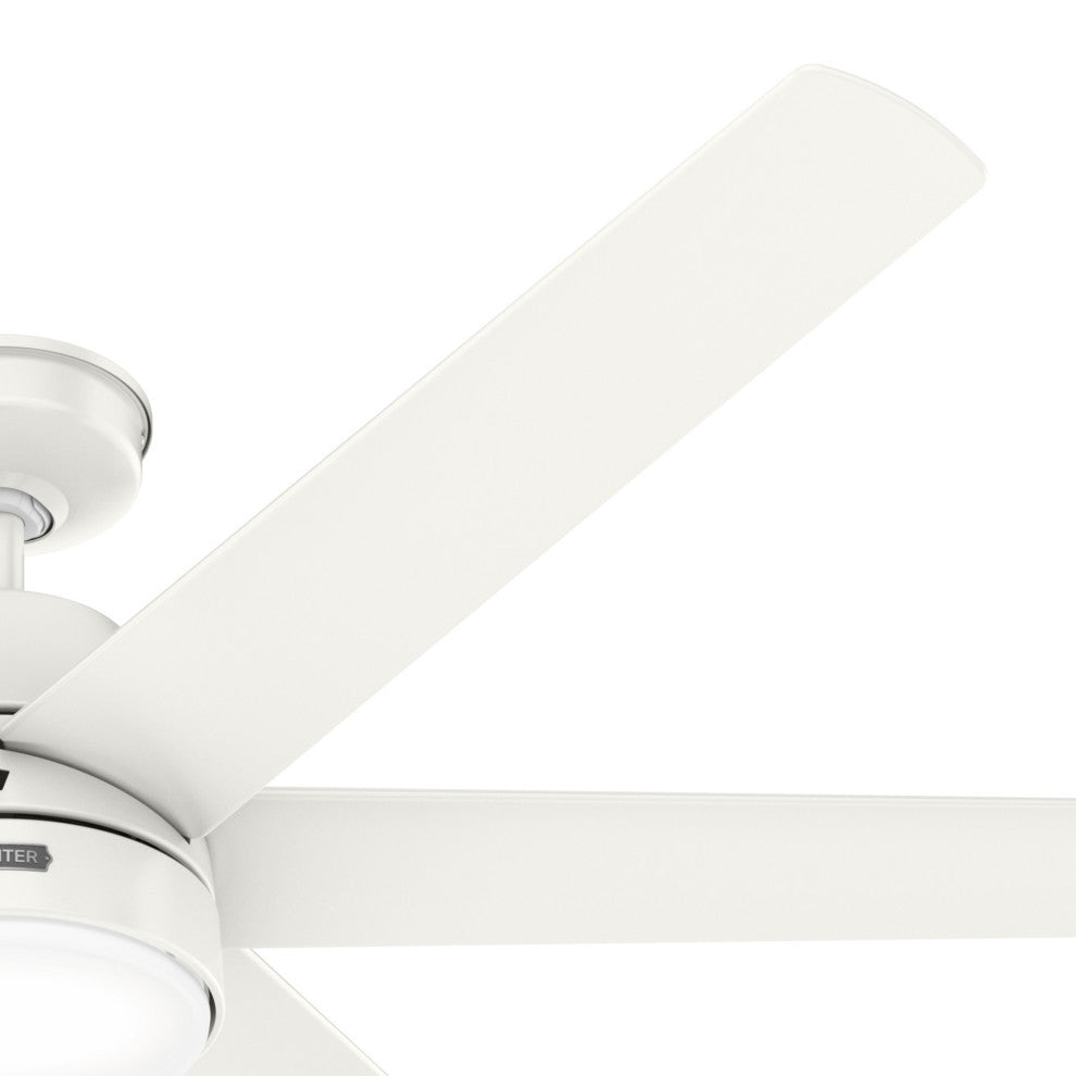 Hunter 60" Skysail Fresh White Wet Rated Ceiling Fan, LED Kit, Remote