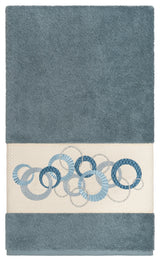 Linum Home Textiles Annabelle Embellished, Teal, Bath Towel, Single