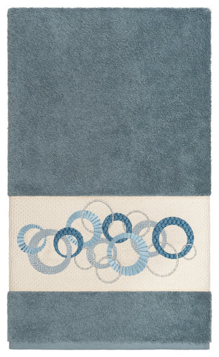 Linum Home Textiles Annabelle Embellished, Teal, Bath Towel, Single