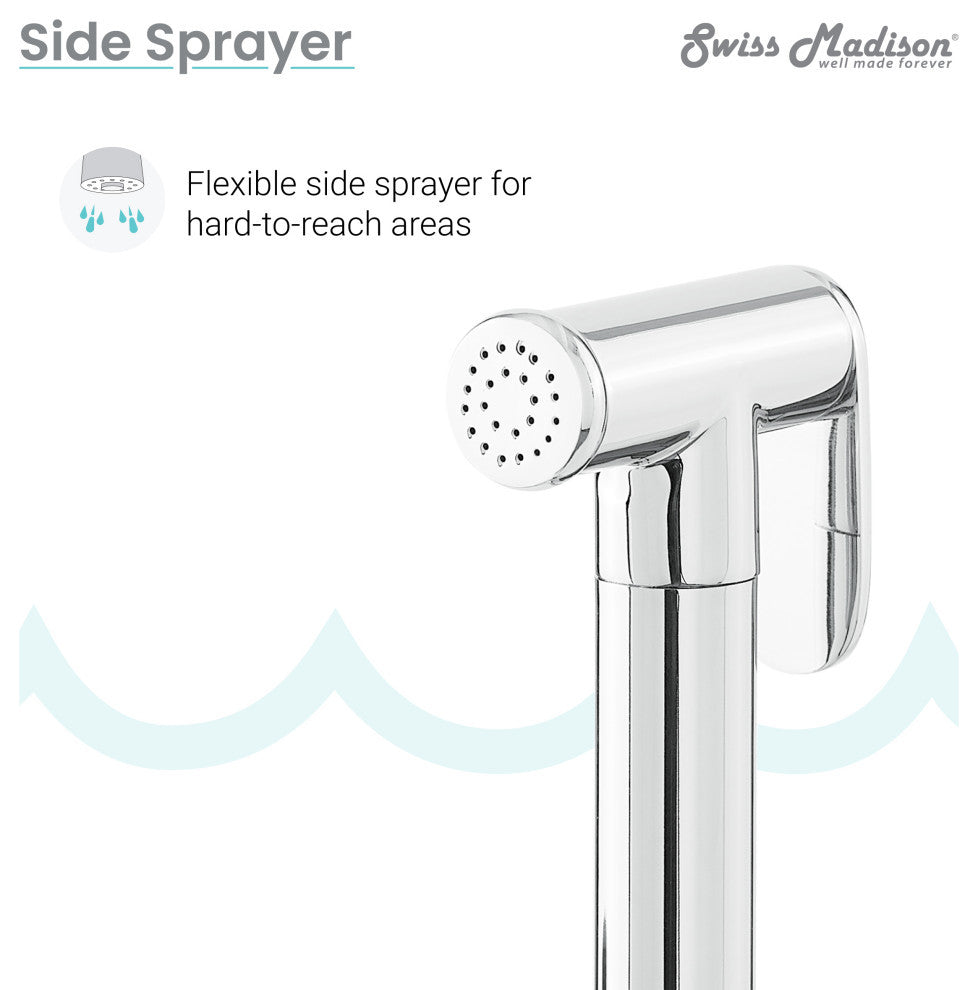 Avallon Pro Widespread Kitchen Faucet With Side Sprayer, Chrome