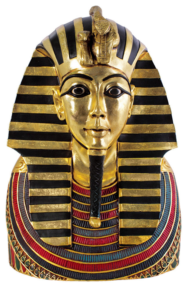 Golden Shroud of Tutankhamen Egyptian Bust Statue