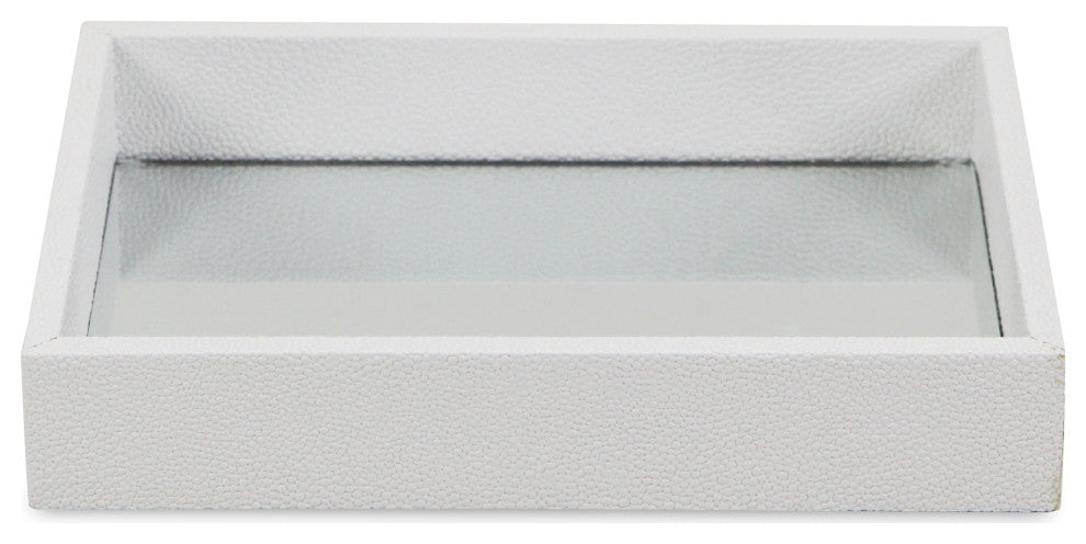 Bubble Mirrored Tray, 10", White