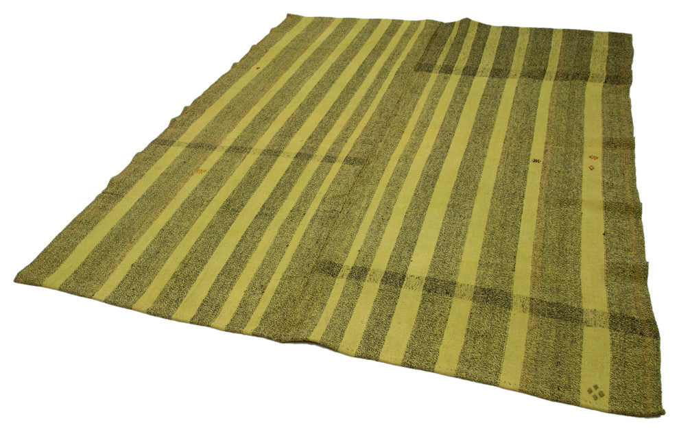Rug N Carpet - Handmade Oriental 7' 0'' x 8' 10'' Antique Wool Kilim Rug