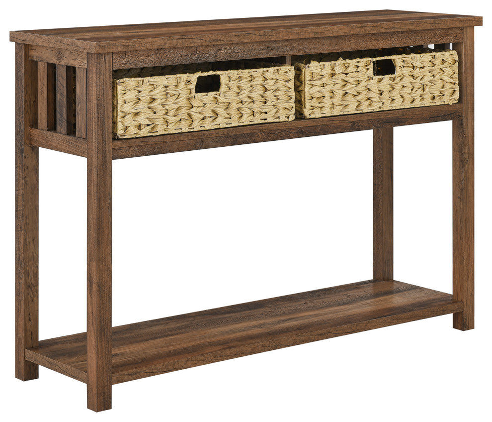 8" Mission Storage Entry Table - Rustic Oak
