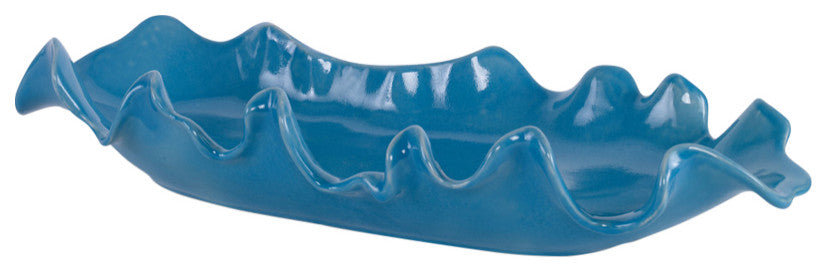 Uttermost Ruffled Feathers Blue Bowl