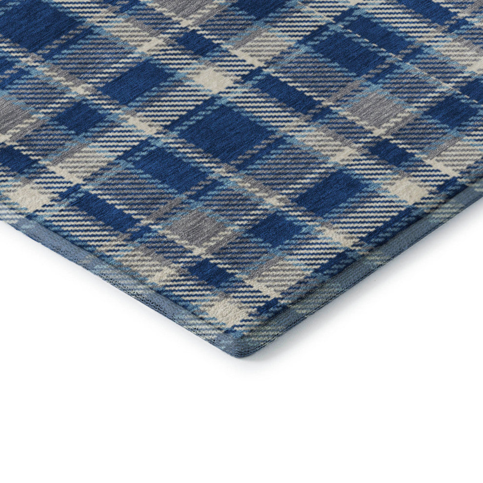 Premium Machine Washable Mayfield AMF563 Navy 8' x 8' Round Rug