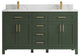 Cambridge 60 Double Bathroom Vanity in Pewter Green 1.5" Calacatta Laza
