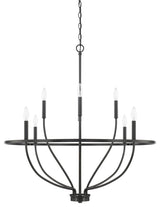 Capital Lighting 428581 Greyson 8 Light 34"W Taper Candle - Matte Black