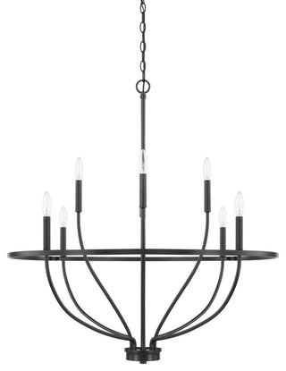 Capital Lighting 428581 Greyson 8 Light 34"W Taper Candle - Matte Black
