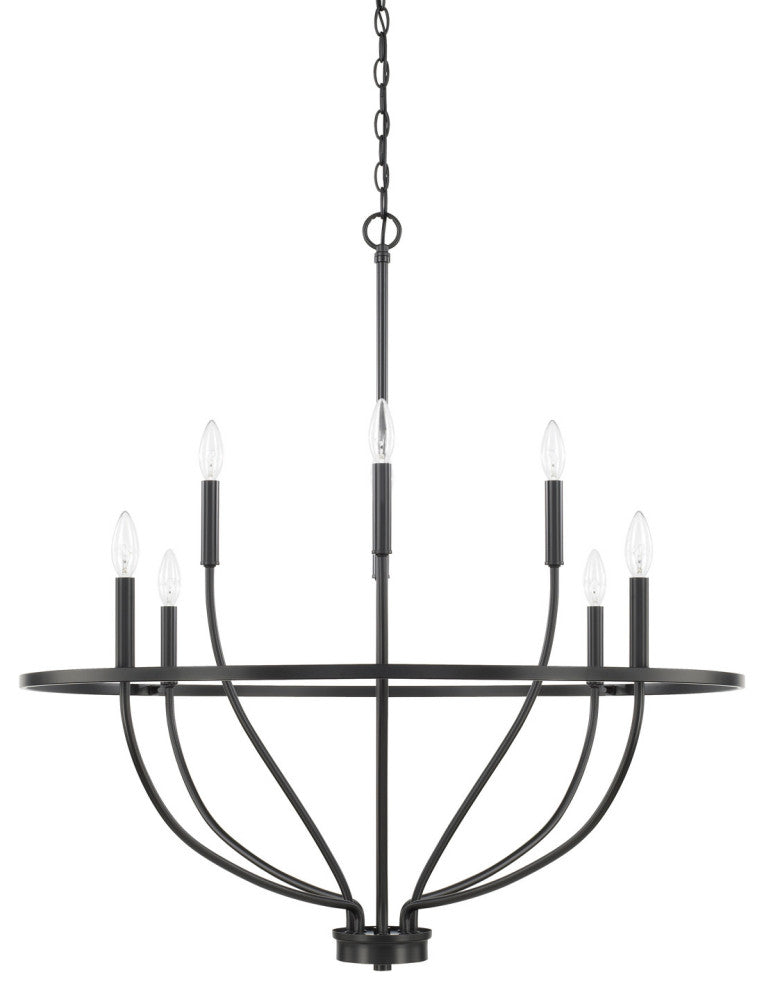 Capital Lighting 428581 Greyson 8 Light 34"W Taper Candle - Matte Black