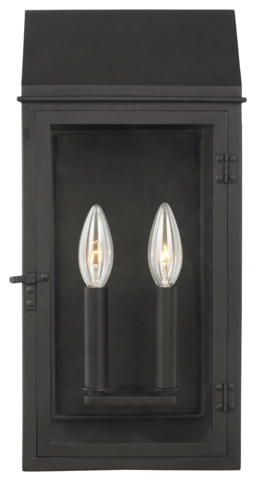 Hingham Medium Outdoor Wall Lantern, Textured Black