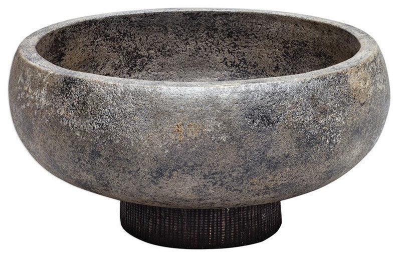 Bowery Hill Contemporary Decorative Bowl in Aged Black and Gold
