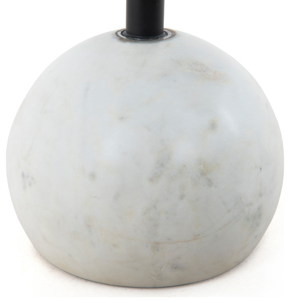 Viola Accent Table-Polished White Marble
