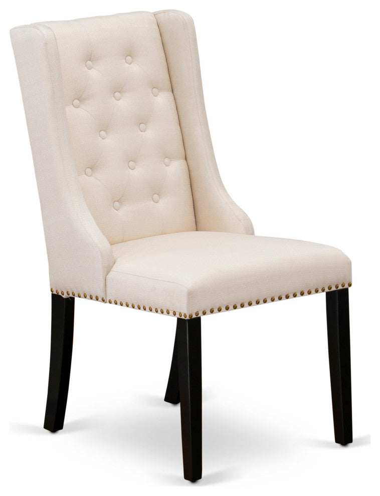 5Pc Dinette Set, 1 Butterfly Leaf Table, 4 Cream Chair, Black