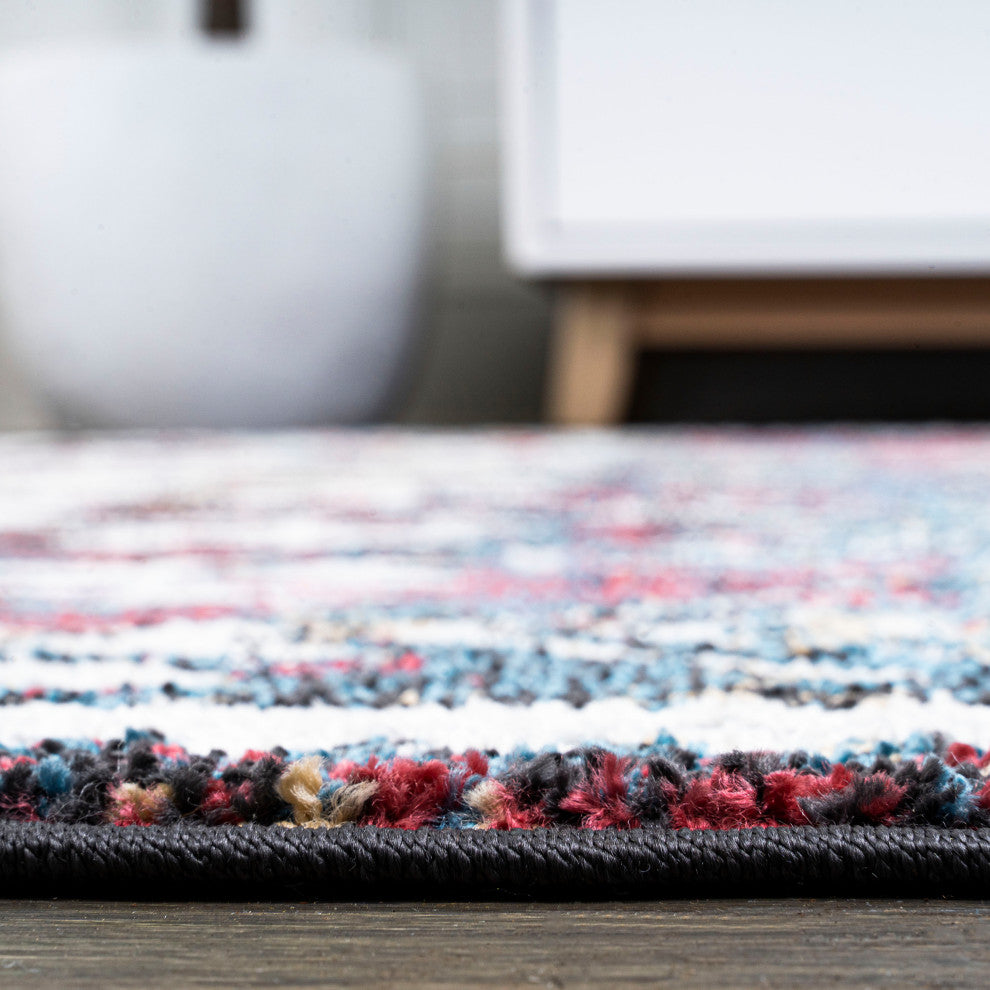 Dhiya Distressed Kilim Runner Rug, Multi, 2x10