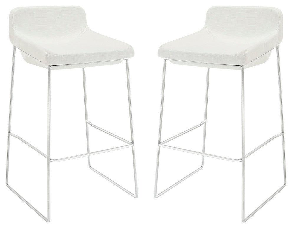 Modern White Garner Bar Stool Set of 2