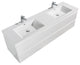 Alma-Pre 4 Drawers Wall Mount Vanity, Integrated White Sink, White, 84