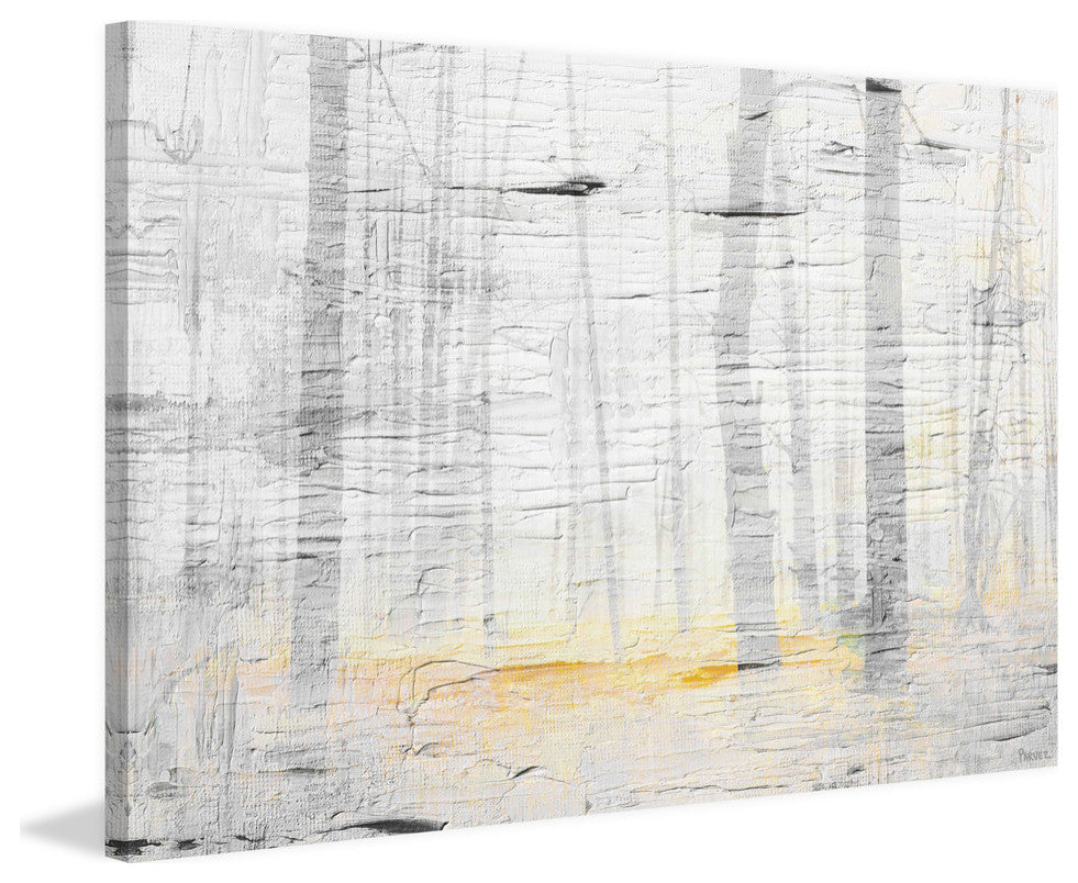 "Trees on Golden Ground" Painting Print on Wrapped Canvas, 18"x12"