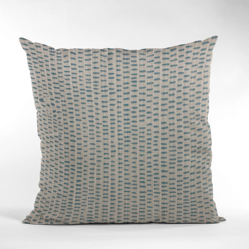 Plutus Blue Punctuation Dot Luxury Throw Pillow, 24"x24"